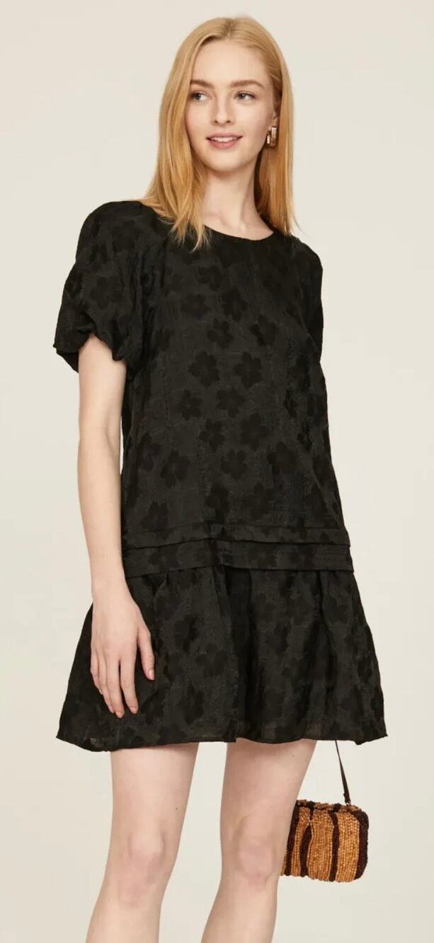Madewell Black Aida Floral Mini Dress M
